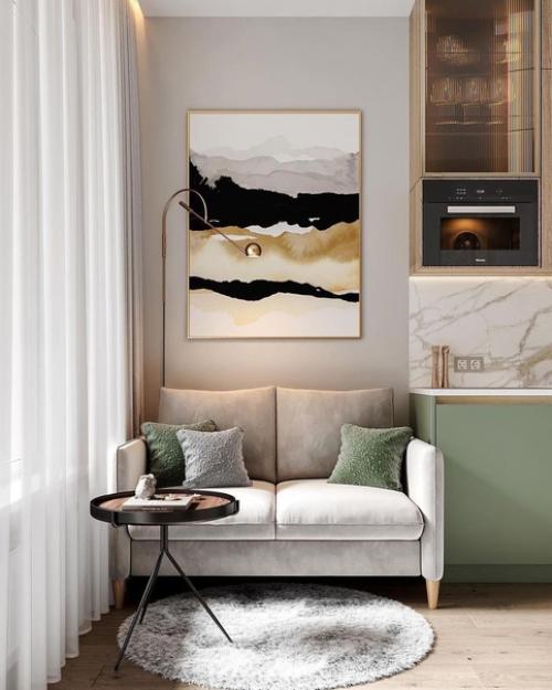 Красивое сочетание дерева и оливкового цвета. 03