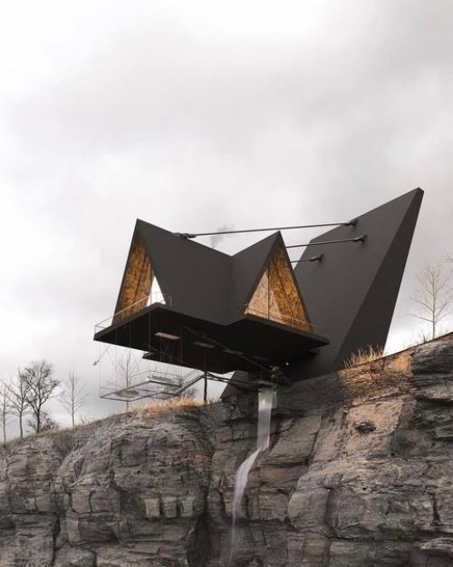 В США построили футуристический дом над пропастью: фото впечатляющего интерьера. 06