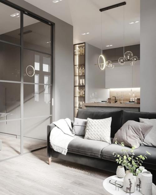 Дизайн - проект небольшой студии без ярких акцентов в нейтральных тонах. 03