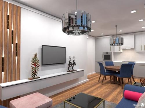 Несколько вариантов проекта кухни - гостиной в Москве. 06