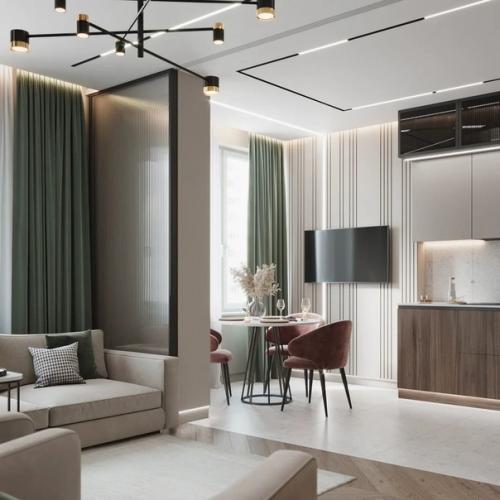 Интерьер кухни - гостиной и прихожей. 03