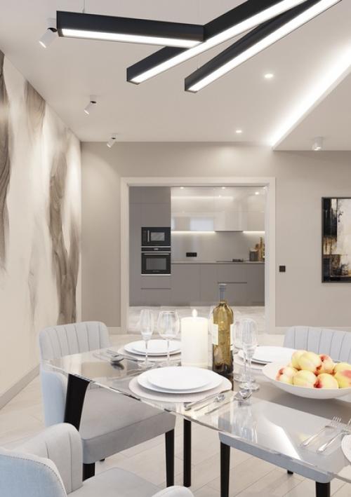 Гостиная в проекте четырехкомнатной квартиры в ЖК центральный (Самара). 06