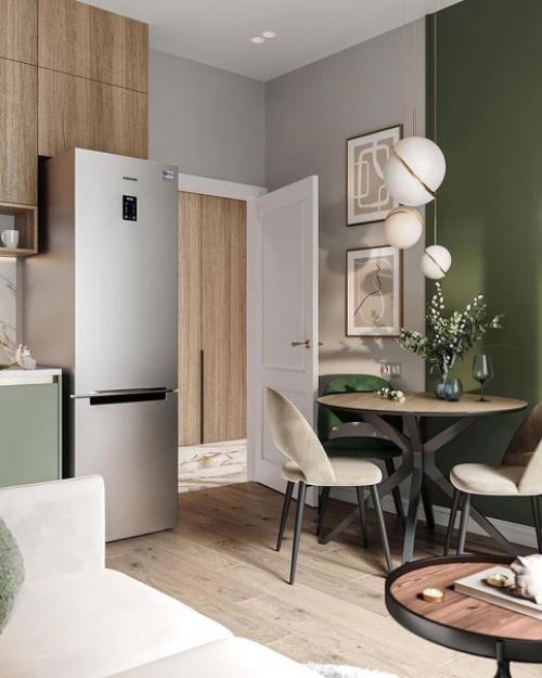 Красивое сочетание дерева и оливкового цвета. 05