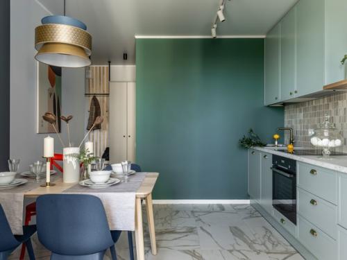 Однокомнатная квартира с интересным зонированием и ярким интерьером. 03 Однокомнатная квартира с интересным зонированием и ярким интерьером. 03