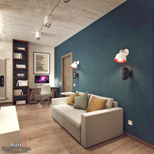 Дизайн однокомнатной квартиры-распашонки. 01