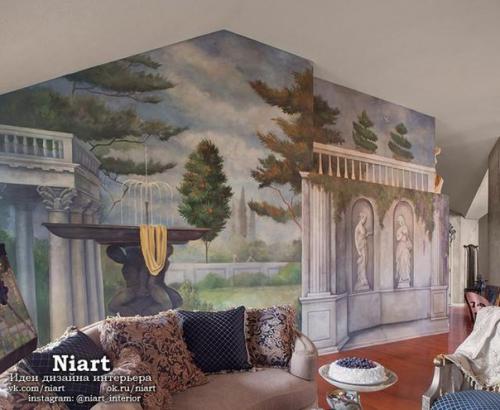 Фрески на стенах в интерьере. 03