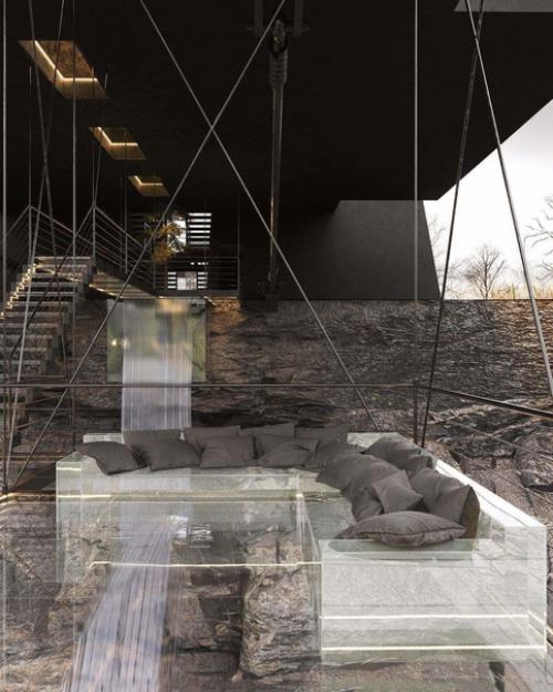 В США построили футуристический дом над пропастью: фото впечатляющего интерьера. 02