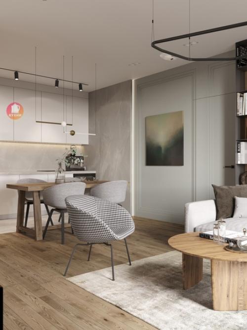 Отличный современный и функциональный интерьер кухни - гостиной. 06