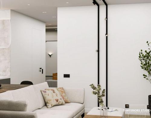 Интерьер кухни. Соединенной с гостиной. 01