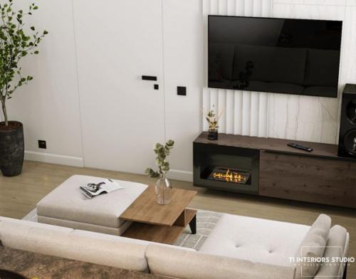 Интерьер кухни. Соединенной с гостиной. 04