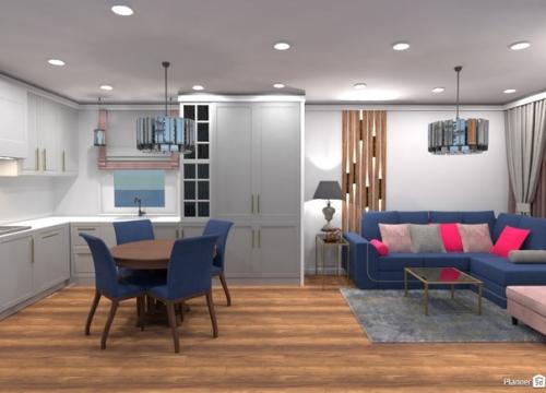 Несколько вариантов проекта кухни - гостиной в Москве. 04