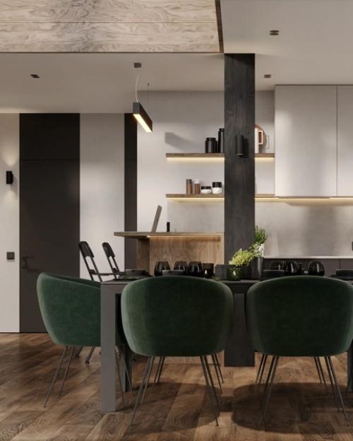 Интерьер в загородном доме, который впечатляет своей строгостью и стилем. 01