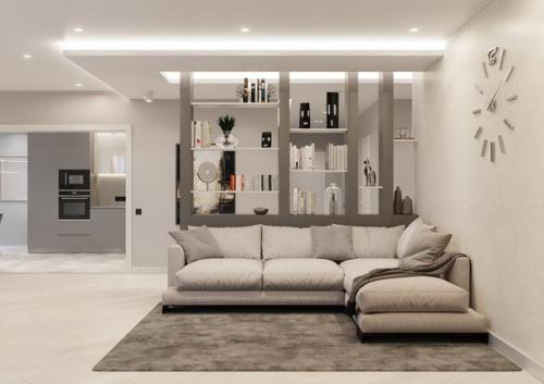 Гостиная в проекте четырехкомнатной квартиры в ЖК центральный (Самара). 01