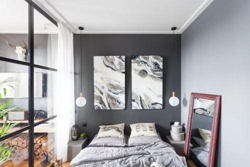 Брутальная студия со стеклянной спальней в районе таганки. 02