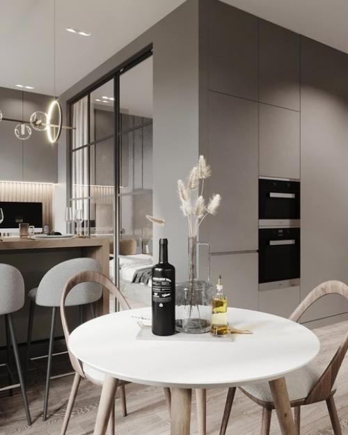 Дизайн - проект небольшой студии без ярких акцентов в нейтральных тонах. 05