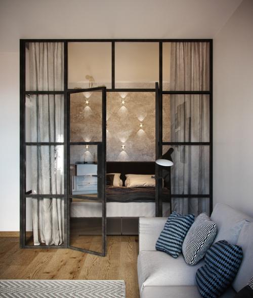 Совершенство линий: интерьер однокомнатной квартиры в стиле минимализм. 02