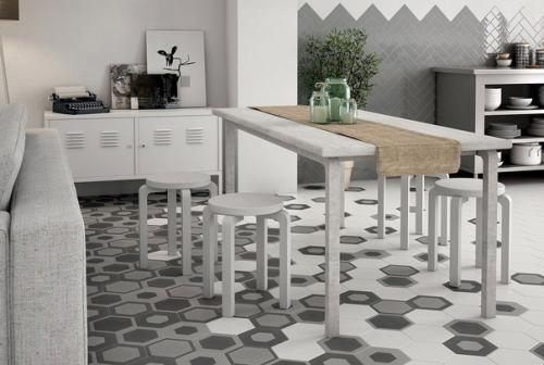 Шестиугольная плитка (гексагональная, Соты) последние пару лет на пике популярности. 05