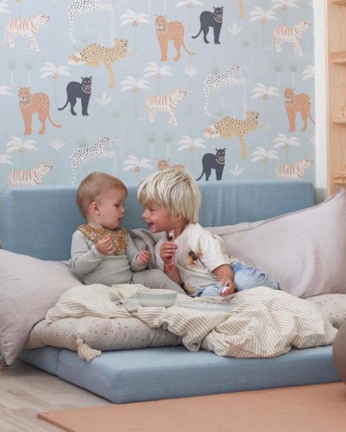 Детали датского дома с кирпичной стеной в спальне и очаровательными детскими комнатами. 02