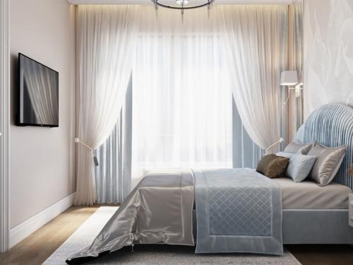 Красивый нежный интерьер спальни от студии Дениса серова. 02