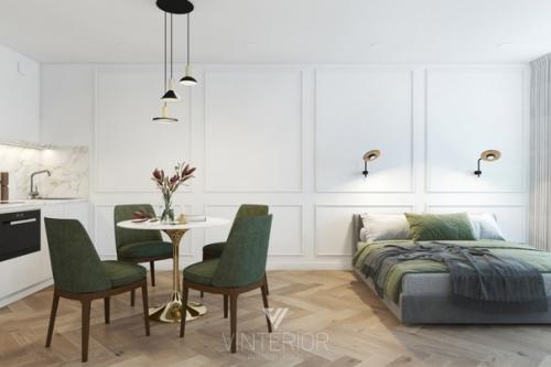 Проект прямоугольной квартиры 30 кв. 07