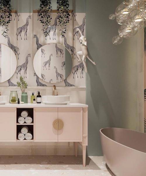 Дизайна детской ванной комнаты площадью 7 кв. 03