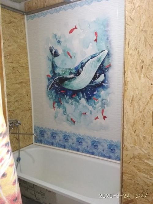 Муж сам ремонт в ванной сделал. 05