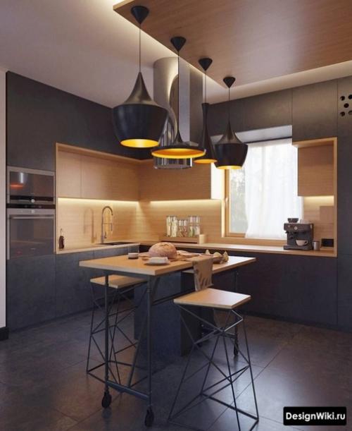 Кухня в стиле лофт в квартире. 03