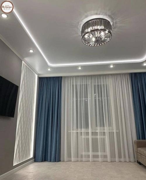 Завораживающий интерьер гостиной комнаты, а так же спальни. 01