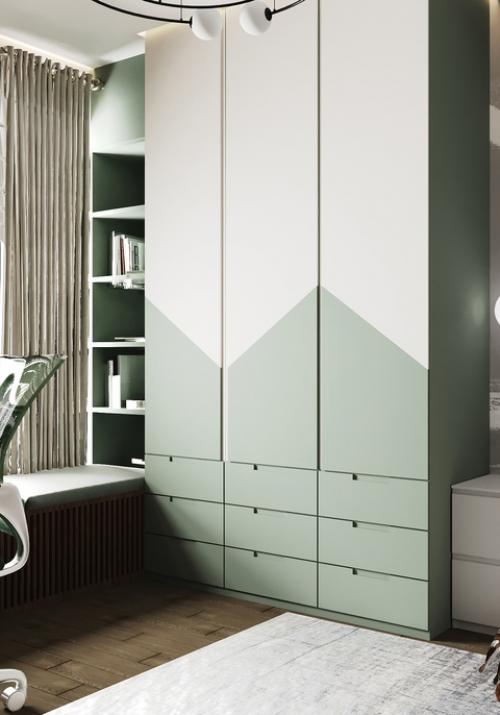 Светлый, спокойный и функциональный интерьер детской 11, 7 кв. 02