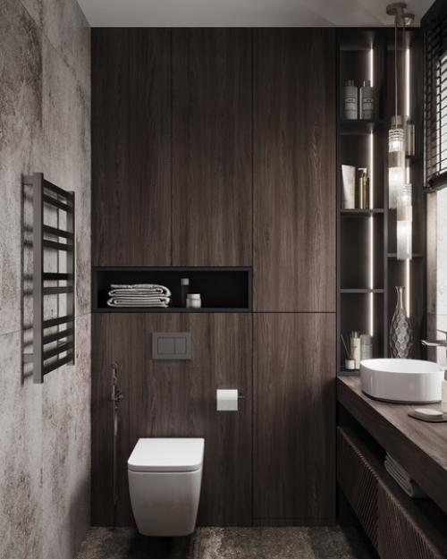 Гостевая ванная комната в проекте загородного дома. 03