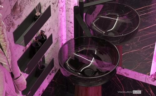 Стильный интерьер ванной комнаты в ЖК Forum - City. 01