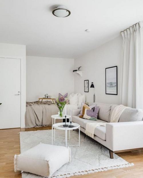 Типичная скандинавская квартира - студия со светлыми комнатами. 02