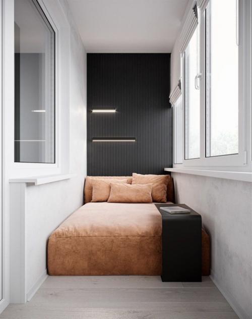 При отсутствии необходимой площади под спальню ее можно устроить на лоджии. 01