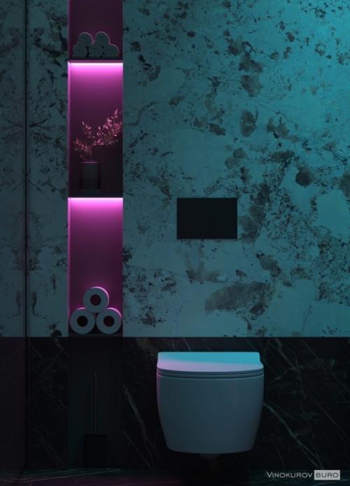 Стильный интерьер ванной комнаты в ЖК Forum - City. 05