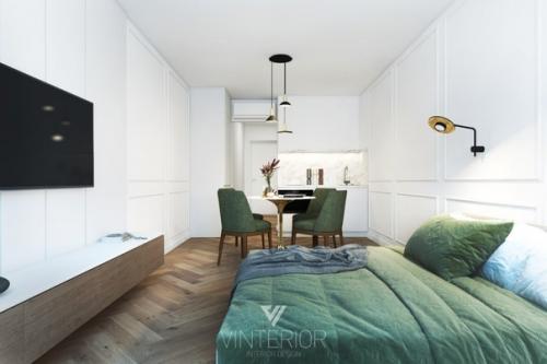 Проект прямоугольной квартиры 30 кв. 04