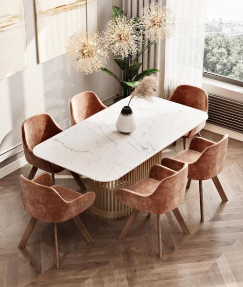 Модный терракотовый в дизайн - проекте кухни - гостиной. 02