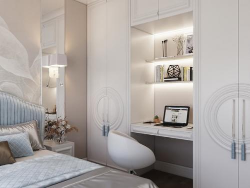 Красивый нежный интерьер спальни от студии Дениса серова. 01