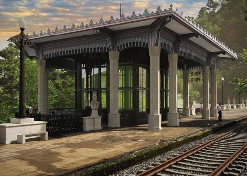 Легендарная ЖД станция псырцха в новом Афоне в данный момент находится на реставрации. 01