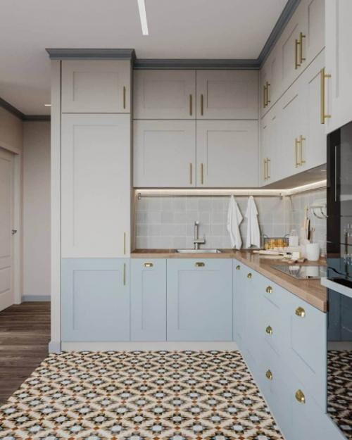 Баланс цвета, яркости и в тоже время уюта и тепла в интерьере кухни и гостиной. 01