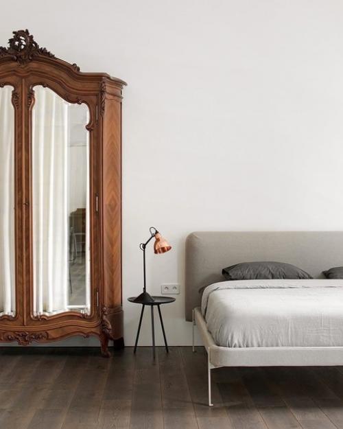 Минималистичный интерьер с винтажными акцентами. 01