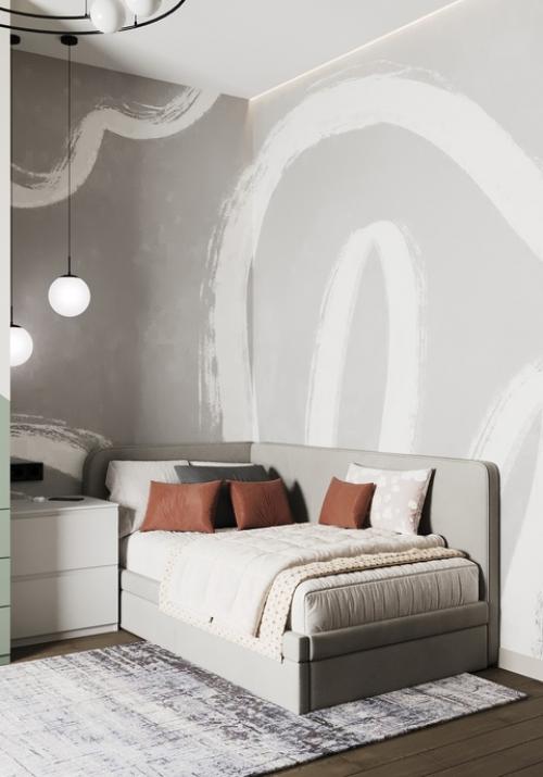 Светлый, спокойный и функциональный интерьер детской 11, 7 кв. 03