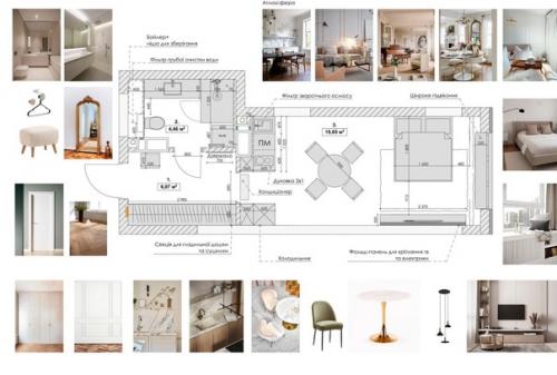 Проект прямоугольной квартиры 30 кв. 08