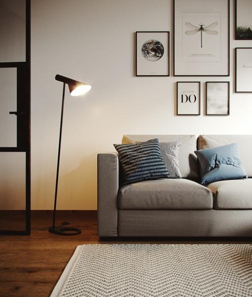 Совершенство линий: интерьер однокомнатной квартиры в стиле минимализм. 01