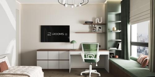 Светлый, спокойный и функциональный интерьер детской 11, 7 кв. 01