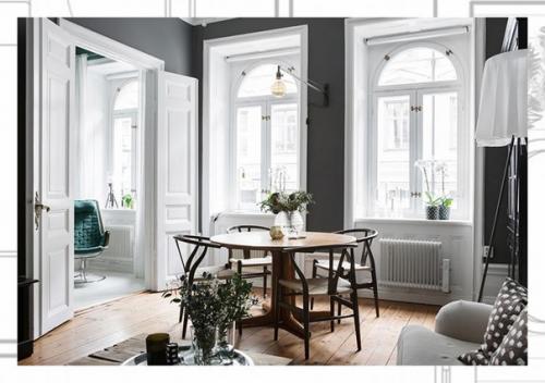 Интерьер в скандинавском стиле необязательно должен быть только лишь черно-белым или монохромно серым. 04