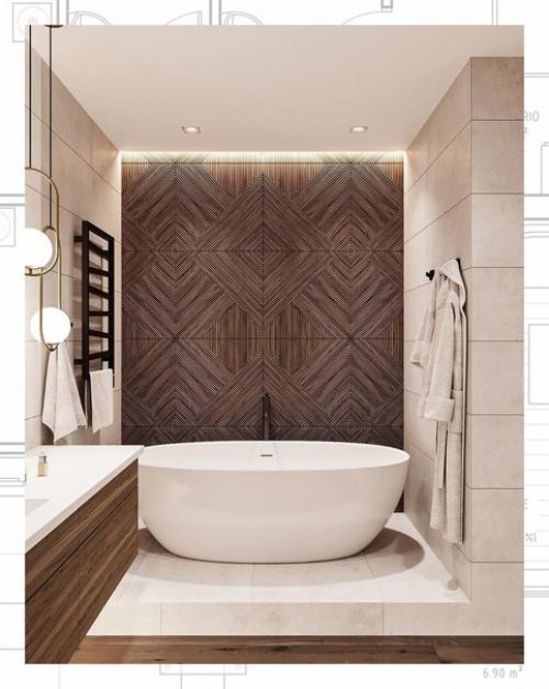 Коричневый цвет является одним из лучших вариантов для дизайна интерьера ванной комнаты по нескольким причинам: 01