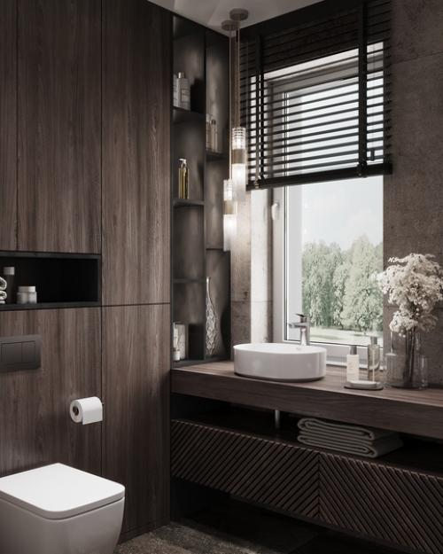 Гостевая ванная комната в проекте загородного дома. 01