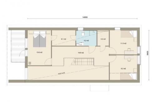 Эскизный проект двухэтажного дома с баней. 02