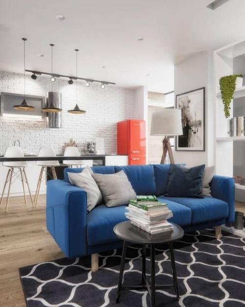 Однокомнатная квартира с яркими акцентами, 43, 5 кв. 07