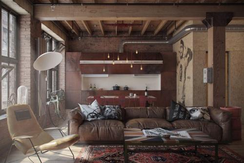 Стиль лофт в дизайне интерьера. 06